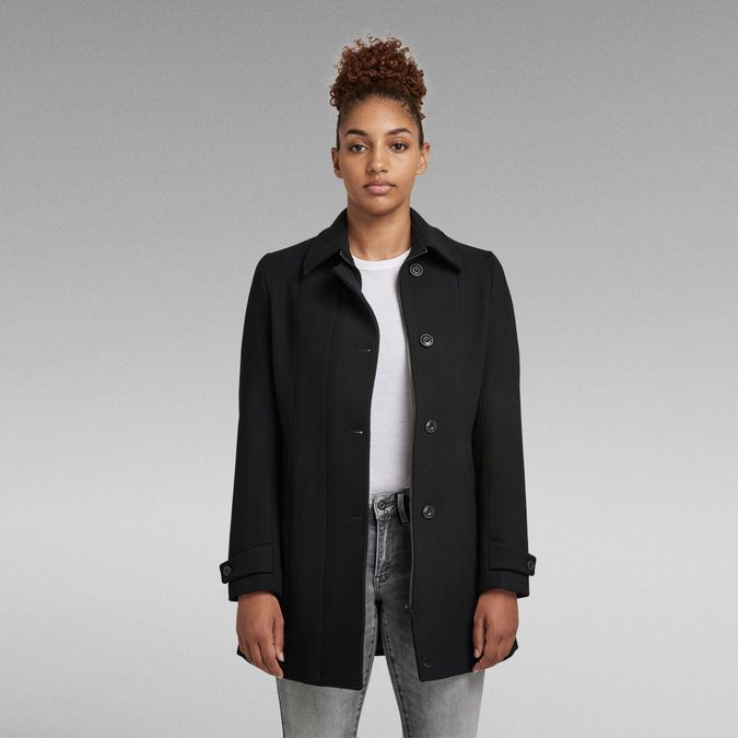 G-Star RAW Minor Slim Wool Coat Women Dark Black - S