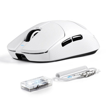 Wireless Gaming Mouse Lightweight 55–65g PixArt PAW3395 BT/2.4G USB Up to 42,000 DPI – White
