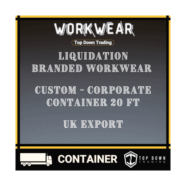 Wholesale Branded Workwear Liquidation Container 20ft