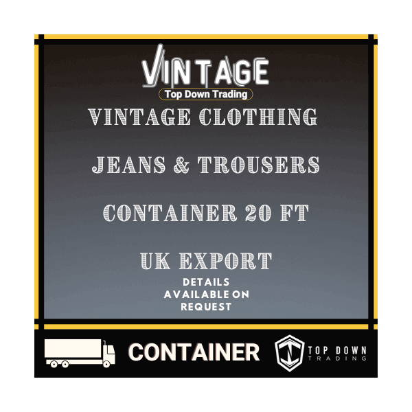 Wholesale Vintage Clothing Liquidation Container 20ft