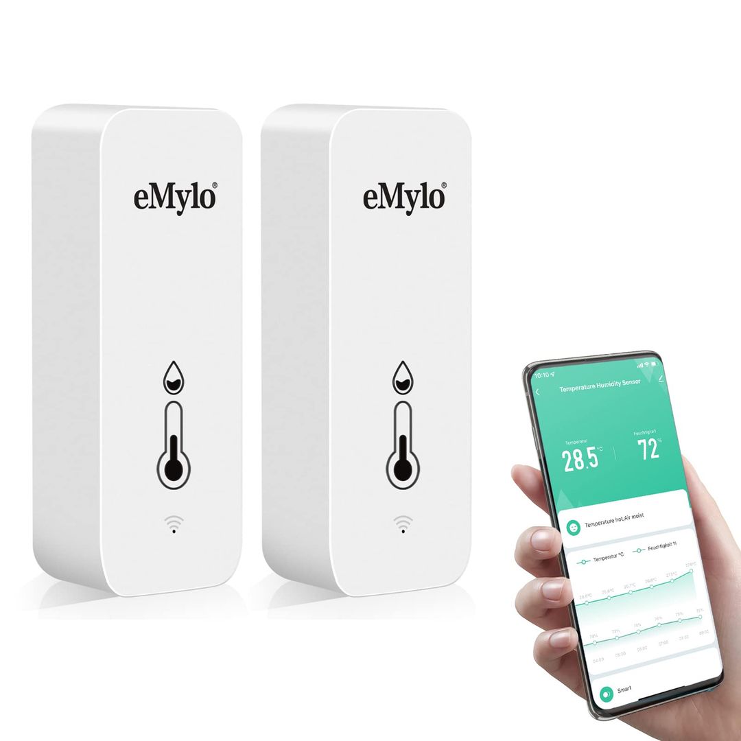 WiFi Thermometer Hygrometer Indoor Mini with Smart App for Baby Room & Garage – 2 Pack
