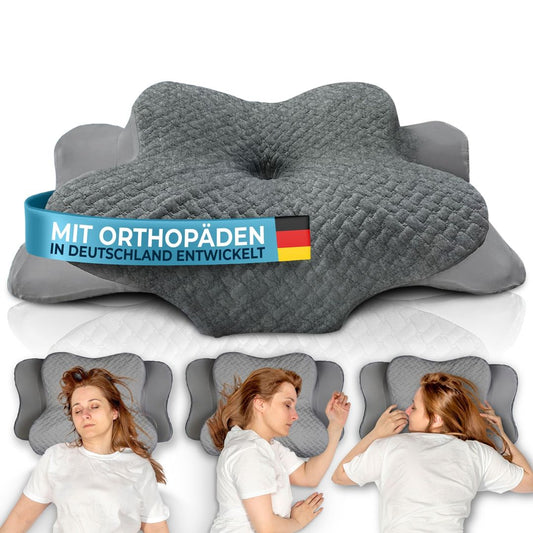 Orthopedic Memory Foam Pillow for Neck Pain – Ergonomic Support Grey
